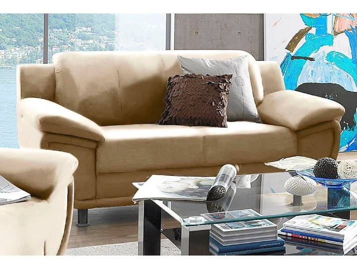 2-Sitzer Sofa, 178x94 cm, Kunstleder & Microfaser, Beige, Mit Federkern, Modern