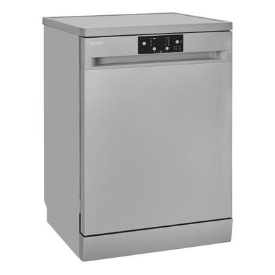 Exquisit Geschirrspüler freistehend GSP59114-451D silber | 14 Maßgedecke, Energieklasse D, 49 dB | 4 Programme, Eco, Intensiv, Kurz, 90 Min