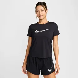 NIKE One Swoosh Dri-FIT kurzarm Laufshirt Damen 010 - black/white XL
