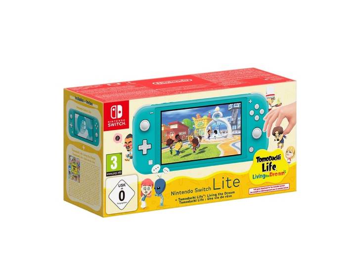 Pack console Nintendo Switch Lite + Tomodachi Life : Une vie de rêve (SWITCH)