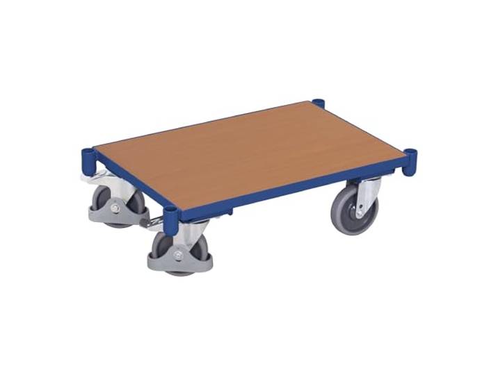 Euro System Roller mit Boden und Eckhülsen RAL5010 Enzianblau Rollwagen