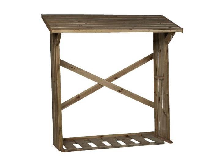 Houtberging haardhoutberging robuust voor haardhout met vloer 180x180x70cm