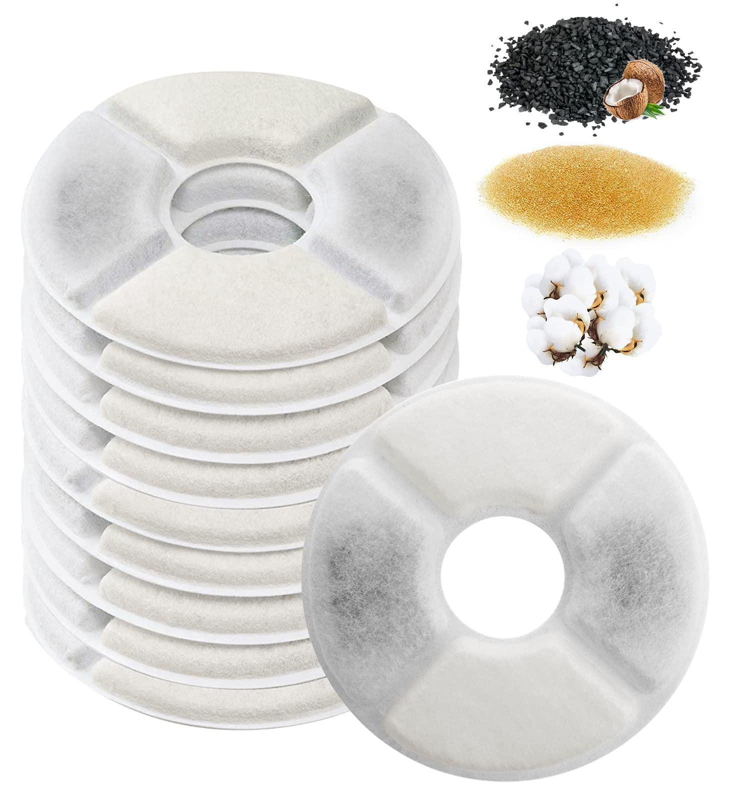 Dripio Vervangingsfilters voor huisdierenfonteintjes, 10 stuks, Diameter: 12,7 cm