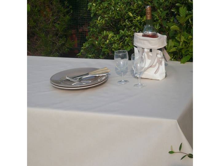 Nappe en coton enduit beige rectangle 160 x 300 cm