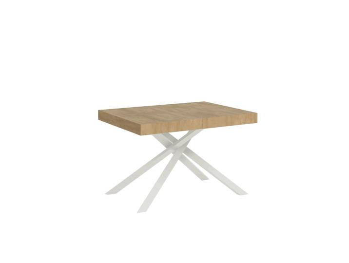 Table extensible 80x120/204 cm effet bois chêne nature