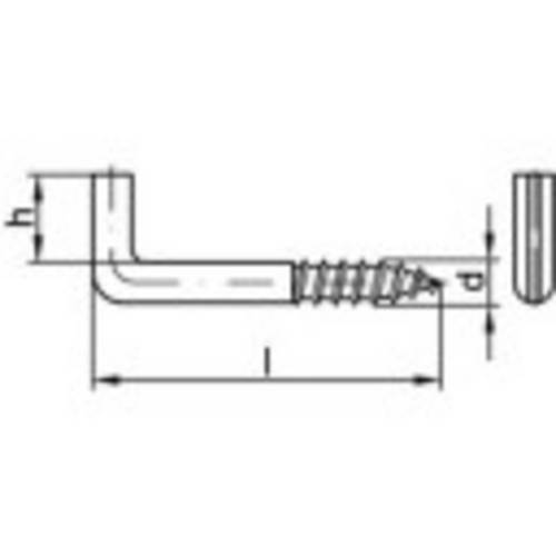 TOOLCRAFT 159606 Schlitzschraubhaken 80mm Stahl galvanisch verzinkt 100St.