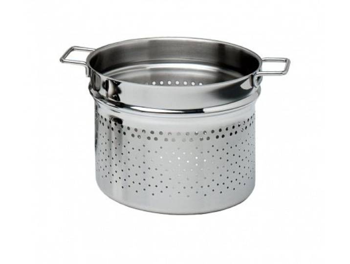Barazzoni Tummy Barazzoni Edelstahl Kochtopf, 22 cm, Silber, ohne Deckel, inkl. Pasta Cooker, Base