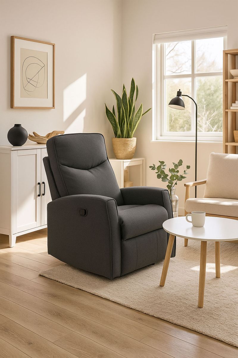 RegalosMiguel Sillón Relax Reclinable Umon Tela - Gris oscuro