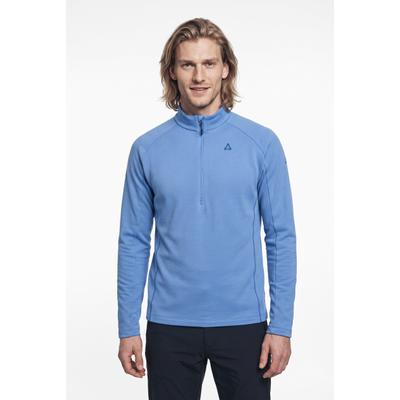 Fleecepullover SCHÖFFEL "Longsleeve Style Energio MEN", Herren, Gr. 54, blau (vivid blau), Obermaterial: 94% Polyester, 6% Elasthan, hoch geschlossener Ausschnitt, Sweatshirts Fleecepullover, Geruchshemmende Wirkung, schnell trocknend, atmungsaktiv
