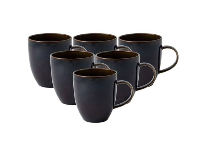 Villeroy & Boch like. by Crafted Denim Becher mit Henkel 6er Set, 350 ml, Kaffeebecher mit Reaktivglasur, Premium Porzellan, Blau, 19-5168-9651