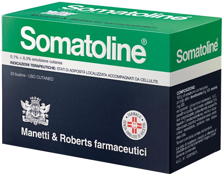 L.MANETTI-H.ROBERTS & C. SpA Somatoline, Crema Anticellulite 0,1% + 0,3% Emulsione Cutanea, 30 Bustine