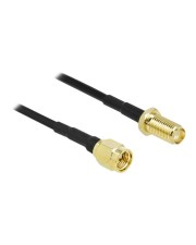 Delock Antennenkabel SMA Stecker zu Buchse LMR/CFD100 0.9 m low loss Antenne/TV 0,9 m (90447)