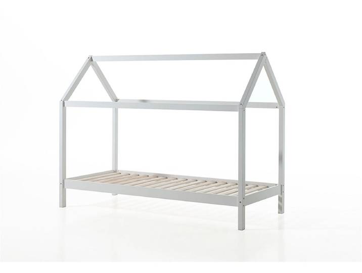 Vipack Kinderbed Dallas 90x200cm - Kajuitbed - Bed met Dak - Peuterbed - Ledikant - Bedframe Wit