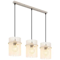 Hängelampe Pendelleuchte Esstischlampe beige Glasstäbe Wohnzimmerlampe H 140 cm