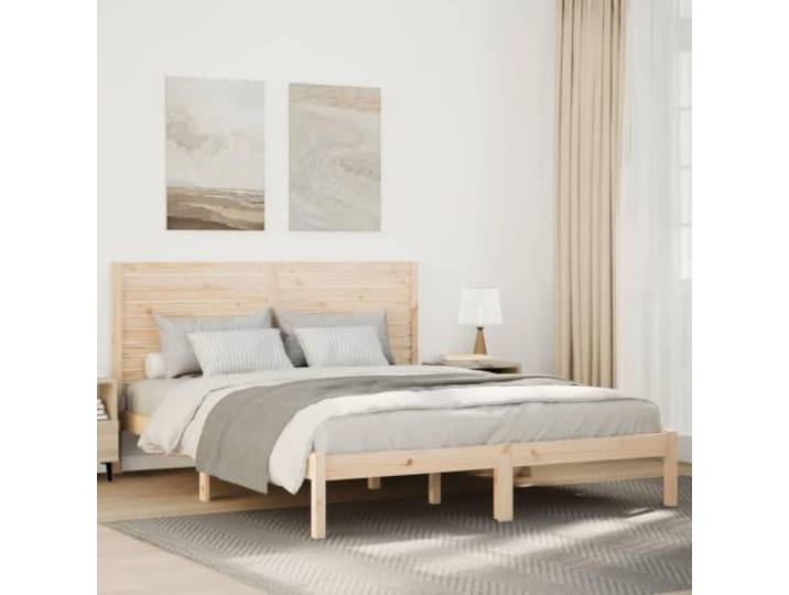 RJPLMFV Bettgestell, extra lang, 140 x 210 cm, Massivholz Ohne Matratze, robustes Kiefernholz, Kopfteil inklusive, Lattenrost, Aufbewahrung unter dem Bett