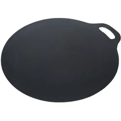 Victoria Grillplatte Emaillierte Gusseisen für Pizza, Pfanne 25cm, Induktion, Feuer, Ofen, VIC-38526, Schwarz