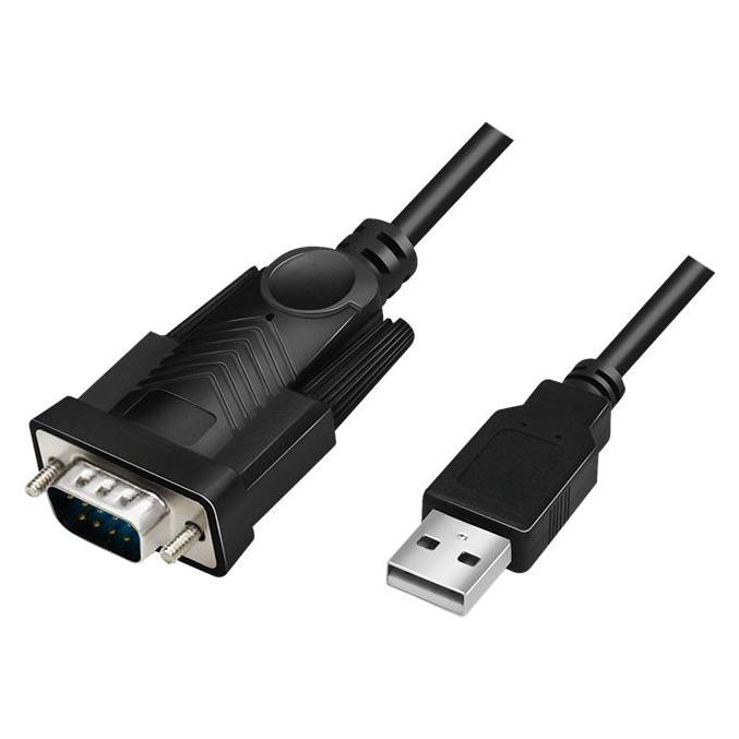 LogiLink USB 2.0 RS232 Adapterkabel, schwarz, 1,5 m Anschlüsse: USB-A Stecker, DB9 Stecker (1.50 m) (AU0048A)