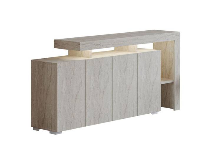 Buffet en bois  Beliz  - 170 x 35 x 80 cm - Travertin