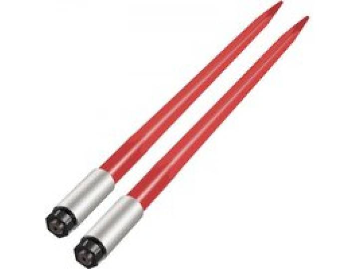 VEVOR Lance à foin, 99 cm, 2PCS lances à balles de foin carrée, pointe à balle fixation rapide, capacité 1360 kg, fourches à balle revêtement rouge, écrou hexagonal manchon pour tracteurs, chargeurs