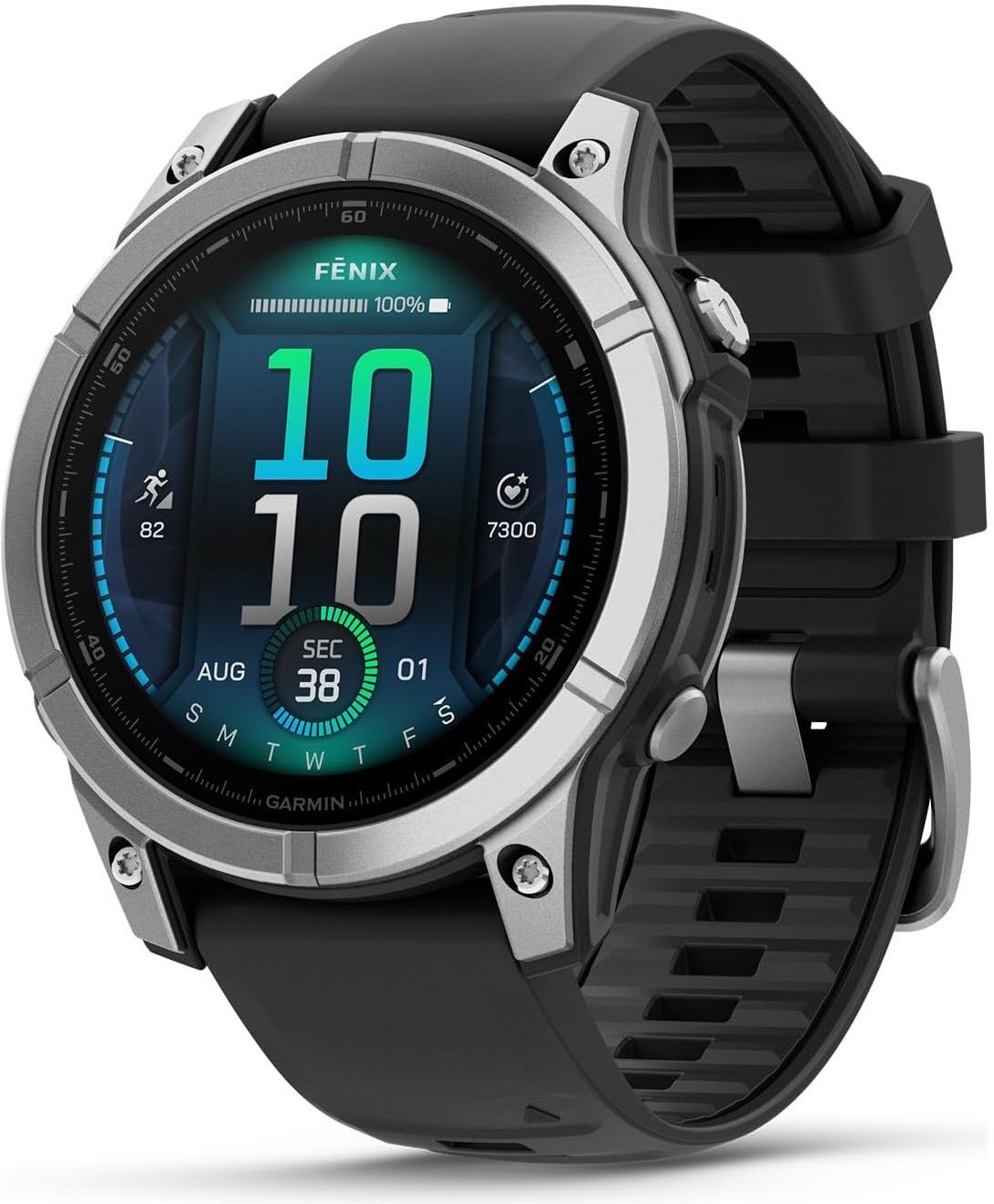 Garmin fēnix E – 47mm Multisport GPS Smartwatch – Stainless Steel / Black, New- Open Box