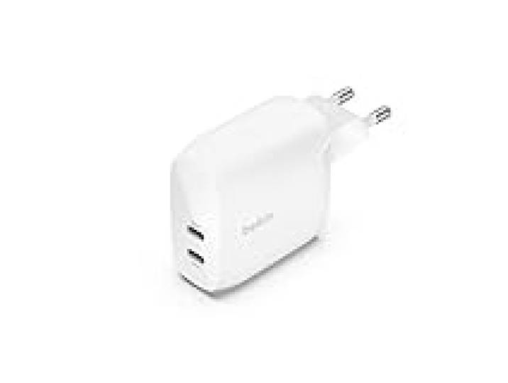 Belkin BoostCharge Chargeur Secteur, 2 USB-C, 60 W, PPS, Chargeur Rapide