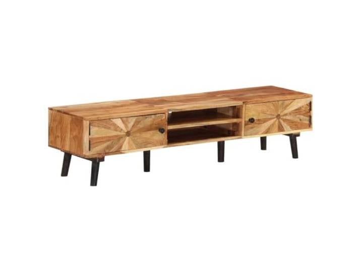 Makastle TV-Schrank aus Massivem Akazienholz, Braun, 145 x 35 x 35 cm, 21,25 kg, Zusammenbau Erforderlich