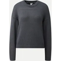 Strickpullover mit überschnittenen Schultern Grau L