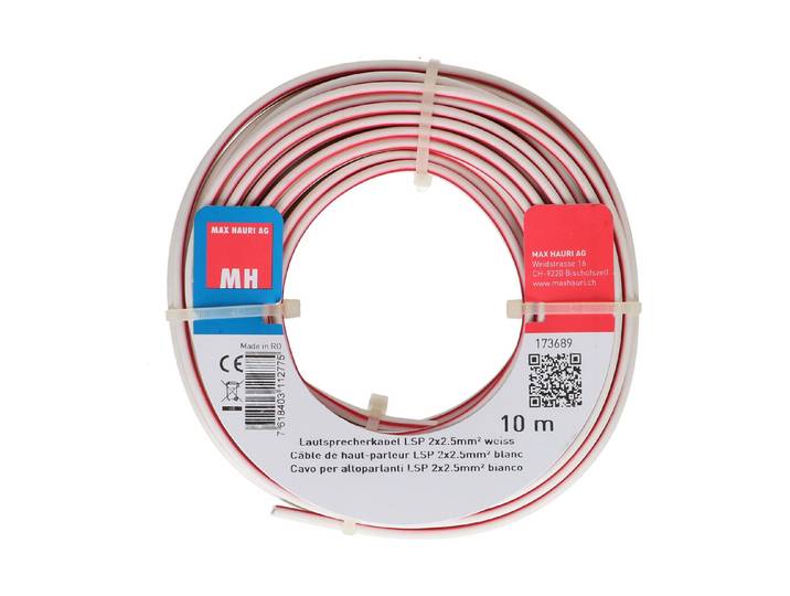 Max Hauri AG Lautsprecherkabel 2x2.5mm² 10m weiss