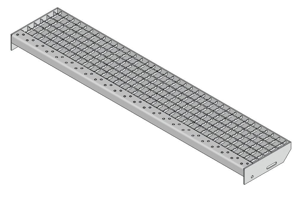 Munk Günzburger Steigtechnik MUNK Treppenstufe Stahl-Gitterrost 600mm Stufenbreite, 240mm Stufentiefe 182021