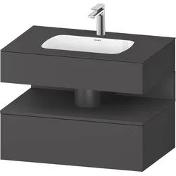 Duravit Collection One Einbauwaschtisch mit Konsolenwaschtischunterbau, 800x550x600mm, Nische Graphit matt, QA4785049490010, Farbe: Graphit Matt/mit Nischenbeleuchtung