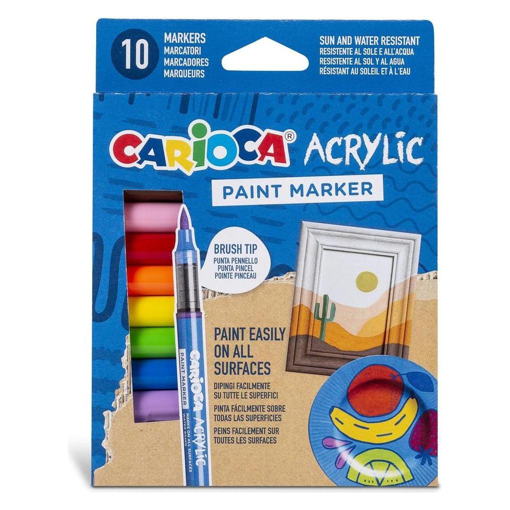 Carioca Acrylmarker mit Pinsel 10 Farben (10x) (45281)