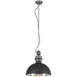 Hängeleuchte Pendelleuchte Esszimmerlampe Industriell Retro schwarz Metall chrom