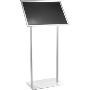 Böttcher-AG Infoständer aus Aluminium, silber, A2, 120 cm Höhe, wetterfest