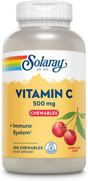 Solaray Vitamin C 500 mg Cherry 100 Chewable Tablets