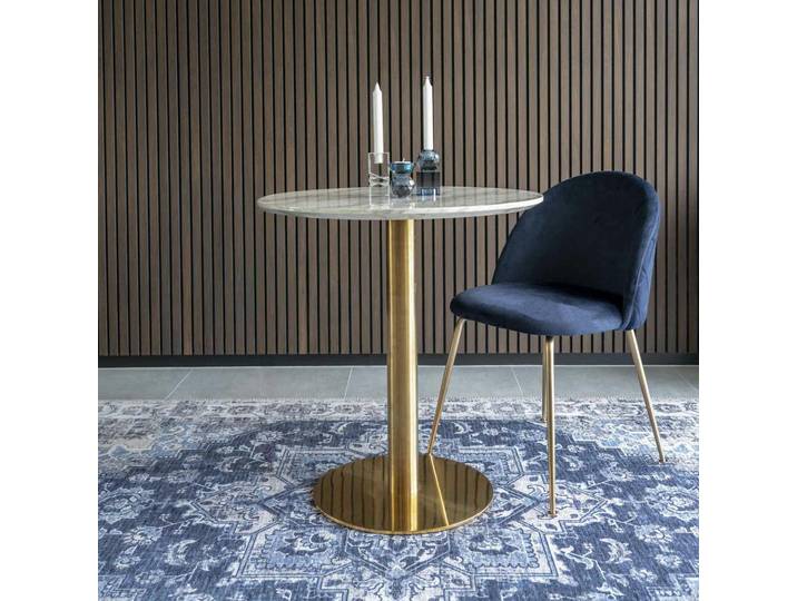 Table Bistrot Ronde Aspect Marbre Ø70 Cm Torano