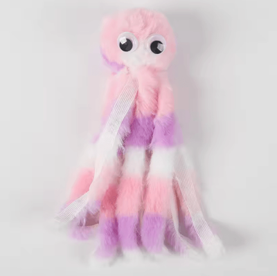 Inspire Curations OceanPaws Interactive Octopus Plush Toy For Cats & Small Dogs colorful
