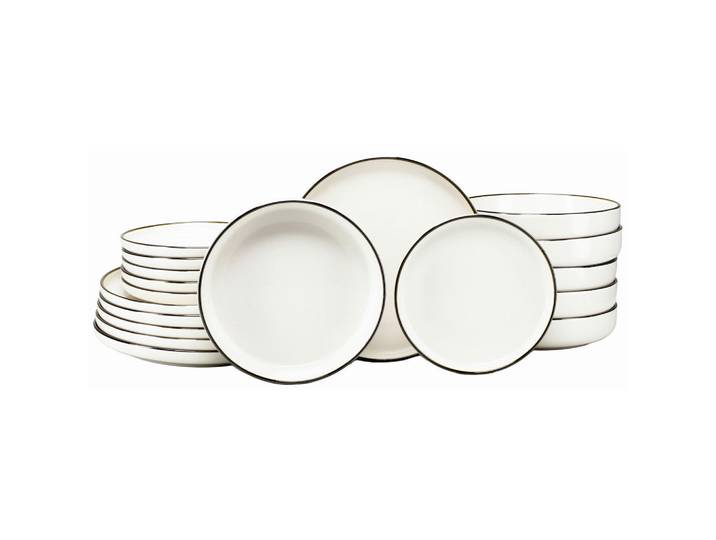 Creatable Tafelservice Nordic Festive Creme, Creme, Gold, Keramik, 18-teilig, stapelbar, Essen & Trinken, Geschirr, Geschirr-Sets, Tafelservice