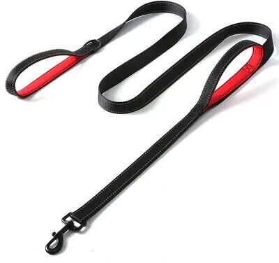Inspire Select Heavy Duty Double Handle Dog Leash Nylon Training And Control Lead For Walking, Running & Pet Safety black 1.0 X 47.2 In