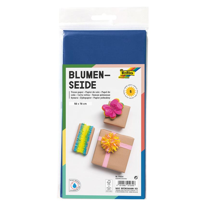 Folia Seidenpapier, (B)500 x (H)700 mm, 20 g/qm, dunkelblau (20 g/m²) (91034)