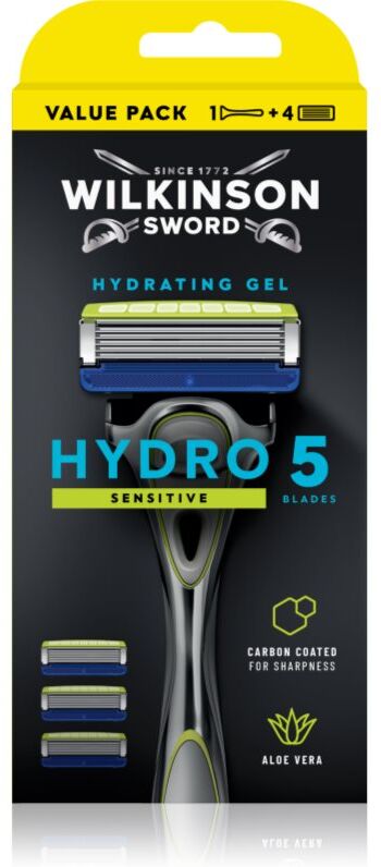 Wilkinson Sword Hydro5 Sensitive rasoir + têtes de rechange 4 pcs