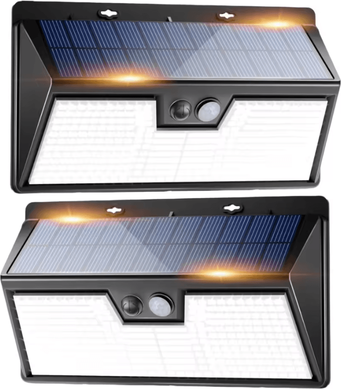 Inspire Curations 318LED Solar Motion Sensor Lights IP65 Waterproof Outdoor Security Lights 2pack cold White 0 5w