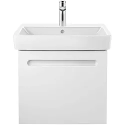 Duravit No. 1 Möbel-Waschtisch 2375550000 55 x 46 cm, weiß, mit Hahnloch, Überlauf, Hahnlochbank