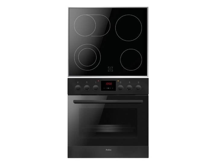 Amica Elektro-Herd-Set EHC 12921 SM, mit Backauszug, Steam Clean, Komfortables Kochen und Backen mit leichtem und sicherem Handling