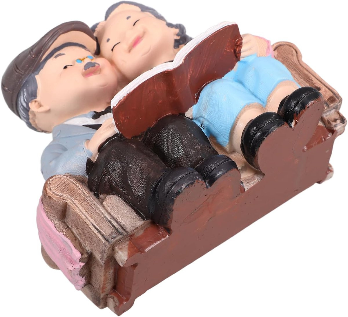 Bruidspaar Beeldjes voor Ouderen - Decoratieve Hars Figuren - Multicolor