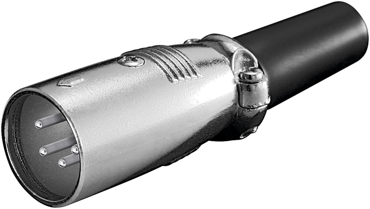 Goobay microfoonkabelconnector XLR 4-polig met schroefdraadbevestiging voor kabelontlasting