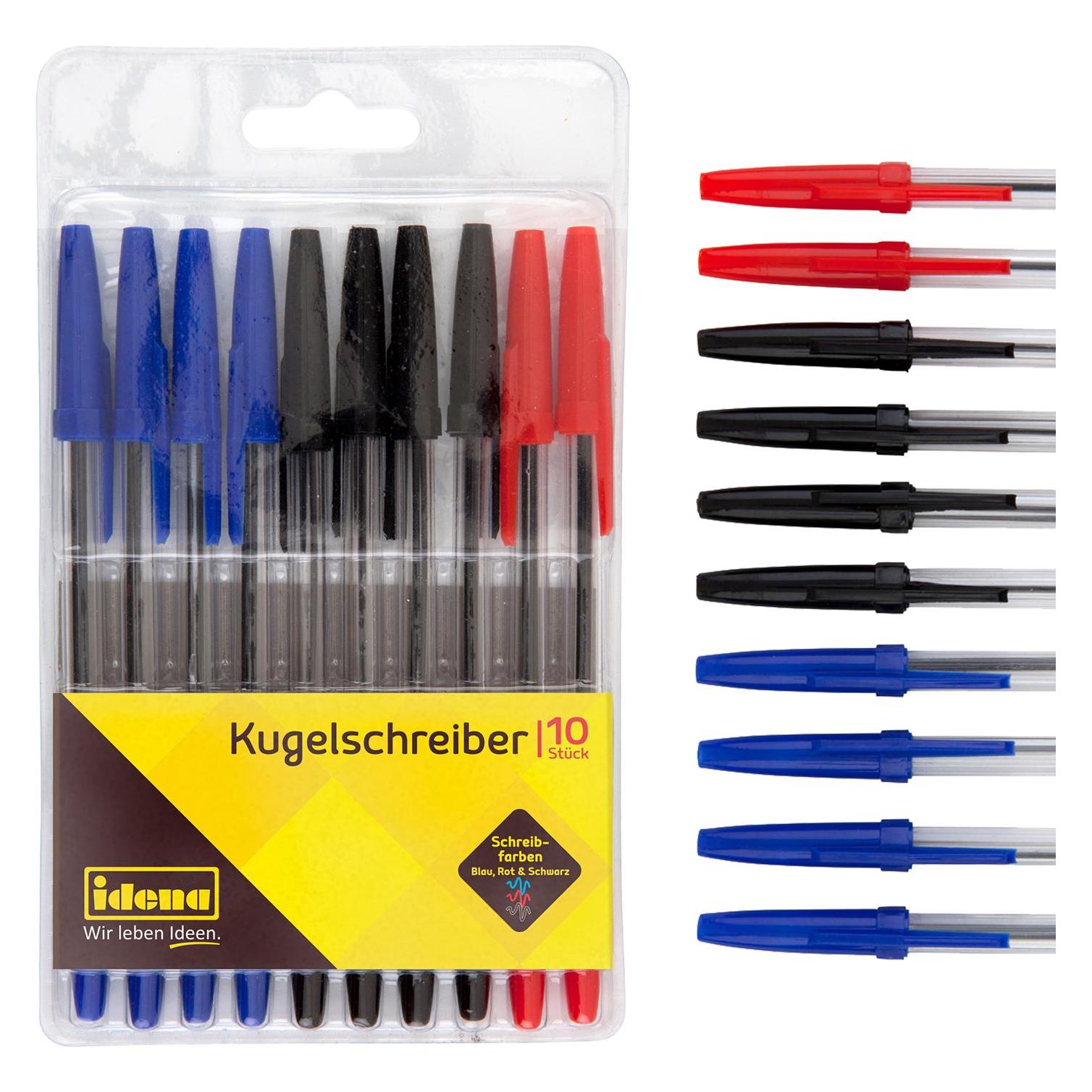 Idena 500234 - Kugelschreiber, 10 Stück, sortierte schreibfarben (10x) (32827074)