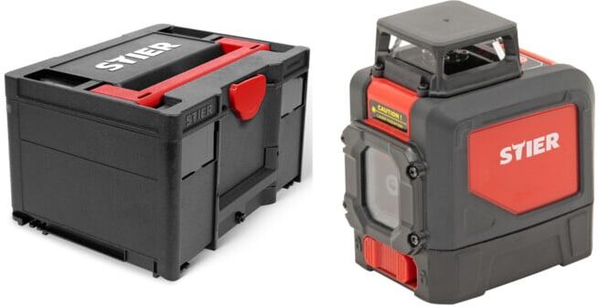 Set STIER Systainer³ III Black Edition + Kreuzlinienlaser 360° x 120°