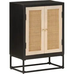 vidaXL Sideboard Schwarz 55x30x76 cm Massivholz Mango und Eisen