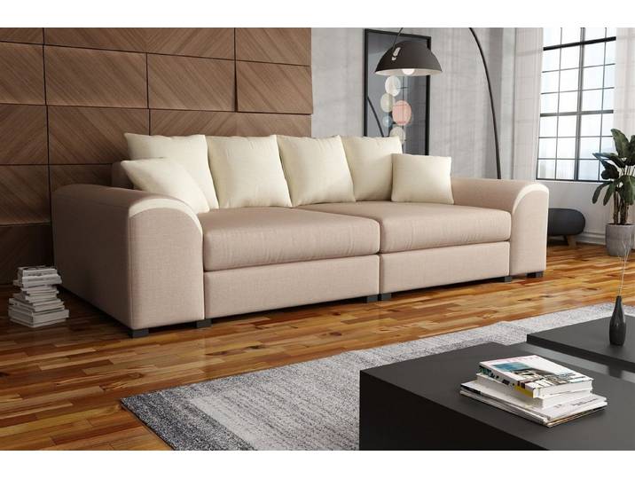 Fun Möbel Big-Sofa Big Sofa Couchgarnitur WELLS Megasofa in Stoff, inkl. Zierkissen