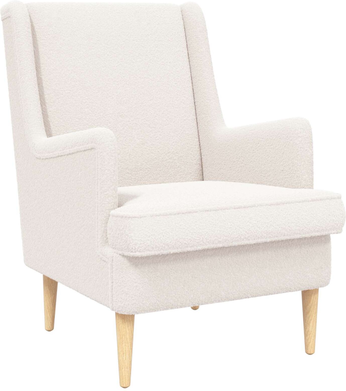 vidaXL Fauteuil Crème Bouclé